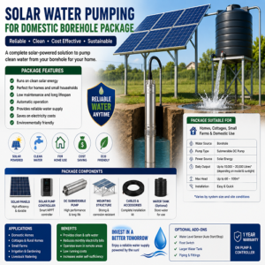 Solar water pumping for borehole complete package