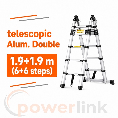 Telescopic Aluminium Double Ladder 1.9m + 1.9m