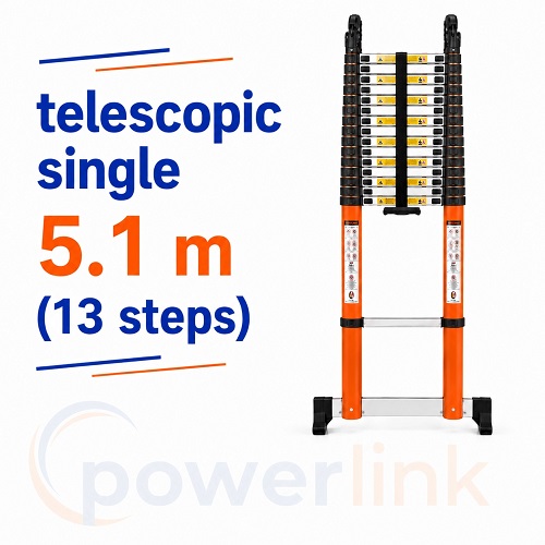 minara telescopic single ladder 5.1 m(13 steps)