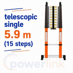 minara telescopic single ladder 5.9 m(15 steps)