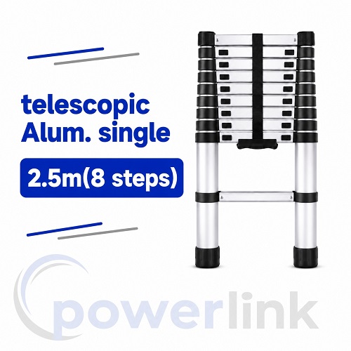 telescopic Aluminium single ladder 2.5m